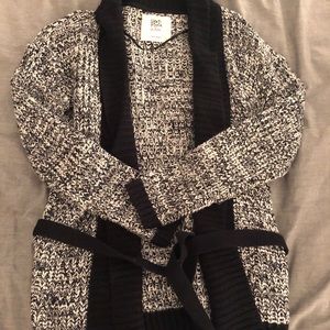 Cardigan with waist tie